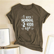 Load image into Gallery viewer, I Was Normal 2 Kids Ago Print Short Sleeve T Shirt freeshipping - Tyche Ace