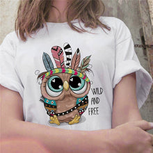 Load image into Gallery viewer, Cartoon Owl Graphic Printed Casual T Shirt freeshipping - Tyche Ace