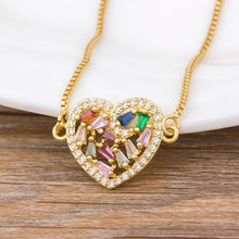 Load image into Gallery viewer, Rainbow Heart Charm Pendants For Women