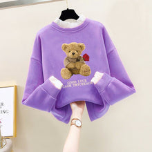 Load image into Gallery viewer, Girls Bear Cartoon Design Long Sleeve Cute Pullover For Kids