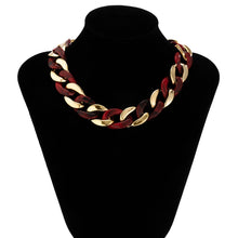 Load image into Gallery viewer, Unisex Chunky Thick Gold Tone Resin Link Chain Necklace