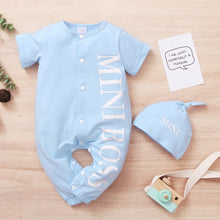 Load image into Gallery viewer, Long Sleeve Baby Rompers And Hat Set For Toddlers