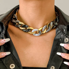 Load image into Gallery viewer, Unisex Chunky Thick Gold Tone Resin Link Chain Necklace