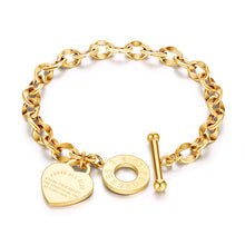 Load image into Gallery viewer, Stainless Steel Love Heart Charm Bracelets For Women