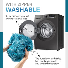 Load image into Gallery viewer, Zip Cover Removable Washable Donut Shape Design Calming Long Plush Dog Beds