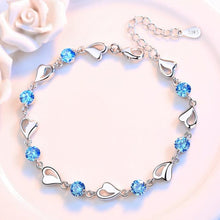 Load image into Gallery viewer, Sterling Silver Retro Coloured Heart Shaped Cubic Zirconia Bracelet freeshipping - Tyche Ace