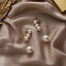 Load image into Gallery viewer, Kshmir New pearl long earrings simple geometric pearl retro metal exquisite French earrings S925 stitches 2020 - Tyche Ace