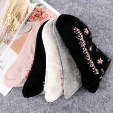 Load image into Gallery viewer, Pair Breathable Ultra Thin Transparent Silk Crystal Rose Flower Sock Slippers freeshipping - Tyche Ace