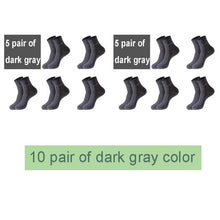 Load image into Gallery viewer, 10 Pairs Breathable Anti-Bacterial Men Bamboo Fibre Socks