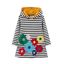 Load image into Gallery viewer, Girls Cotton Hooded Stylish Long Sleeved Dress