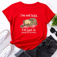 Load image into Gallery viewer, I'm Not Lazy Animal Bear Graphic Print T Shirt freeshipping - Tyche Ace