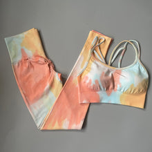 Load image into Gallery viewer, Women Tie And Dye Bra High Waist Leggings Sportswear Set - Tyche Ace