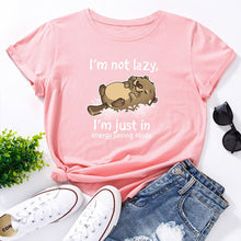 Load image into Gallery viewer, I'm Not Lazy Animal Bear Graphic Print T Shirt freeshipping - Tyche Ace
