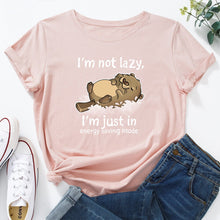 Load image into Gallery viewer, I'm Not Lazy Animal Bear Graphic Print T Shirt freeshipping - Tyche Ace