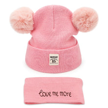 Load image into Gallery viewer, 2Pcs Knitted Soft Toddler Warm Pompom Beanie freeshipping - Tyche Ace