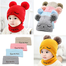 Load image into Gallery viewer, 2Pcs Knitted Soft Toddler Warm Pompom Beanie freeshipping - Tyche Ace