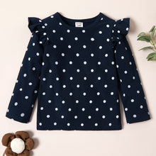Load image into Gallery viewer, 3 Pack Cute Floral Dots Long- Sleeve T-Shirt For Kids