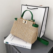 Load image into Gallery viewer, Weave Square Straw Shoulder Tote Travel Bags For Women