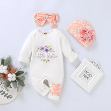 Load image into Gallery viewer, Long Sleeve Baby Rompers And Hat Set For Toddlers