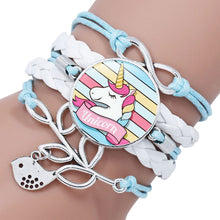 Load image into Gallery viewer, Multi-layer Unicorn Braided Girls Charm Friendship Bracelets freeshipping - Tyche Ace