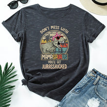 Load image into Gallery viewer, Dinosaur Graphic Letters Print Short Sleeve T Shirt freeshipping - Tyche Ace