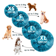 Load image into Gallery viewer, Zip Cover Removable Washable Donut Shape Design Calming Long Plush Dog Beds