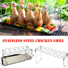 Load image into Gallery viewer, BBQ Multi-Purpose Stainless Steel Chicken Wing Leg Rack Grill Holder freeshipping - Tyche Ace