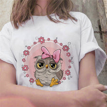 Load image into Gallery viewer, Cartoon Owl Graphic Printed Casual T Shirt freeshipping - Tyche Ace