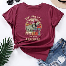 Load image into Gallery viewer, Dinosaur Graphic Letters Print Short Sleeve T Shirt freeshipping - Tyche Ace