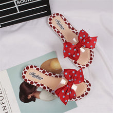 Load image into Gallery viewer, Butterfly Knot Polka Dot Platform Heel Open Toe Casual Sandals freeshipping - Tyche Ace