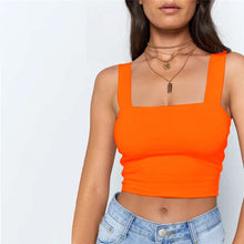 Load image into Gallery viewer, Square Neck Sleeveless Off Shoulder Backless Tank Top