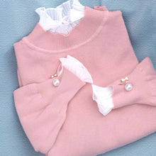 Load image into Gallery viewer, Knitted Turtleneck Long Sleeve Pearl Decorated Design Sweaters For Women