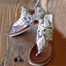 Load image into Gallery viewer, Summer Casual Retro Animal Print Design Clip Toe Flat Sandals freeshipping - Tyche Ace