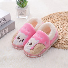 Load image into Gallery viewer, Unisex Toddler Unicorn Cartoon Image Design Winter Indoor Fur Slides Slippers