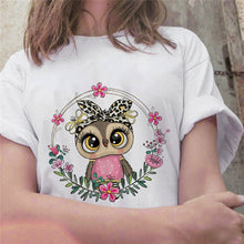 Load image into Gallery viewer, Cartoon Owl Graphic Printed Casual T Shirt freeshipping - Tyche Ace