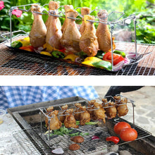 Load image into Gallery viewer, BBQ Multi-Purpose Stainless Steel Chicken Wing Leg Rack Grill Holder freeshipping - Tyche Ace