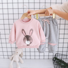 Load image into Gallery viewer, Plaid Letter Print Letter Print Design Baby Girl Sweater Two Piece Suit