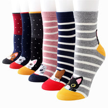 Load image into Gallery viewer, Animal Cartoon Striped Cute Cotton Cute Ankle Socks For Women