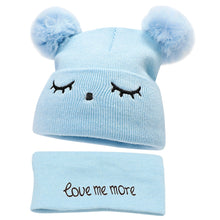 Load image into Gallery viewer, 2Pcs Knitted Soft Toddler Warm Pompom Beanie freeshipping - Tyche Ace