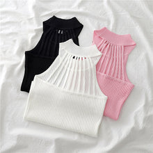 Load image into Gallery viewer, Women Knitted Hollow Bodycon Camisole Tank Top