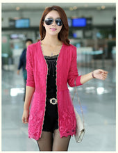 Load image into Gallery viewer, Casual Lace Women Knitted Cardigan