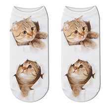 Load image into Gallery viewer, Unisex Cute 3D Cat Image Design Most Comfortable Ankle Socks freeshipping - Tyche Ace