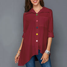 Load image into Gallery viewer, Women Colourful Buttons Long Sleeve Shirts