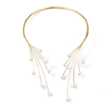 Load image into Gallery viewer, Handmade Copper Weave Pearl Statement Charm Choker Necklaces