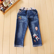Load image into Gallery viewer, Denim Cartoon Long Sleeves Sweater + Jeans Suit Set For Kids