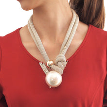 Load image into Gallery viewer, Adjustable Thick Rope Large Faux Pearl Pendants For Women