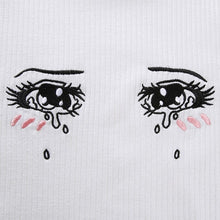 Load image into Gallery viewer, Cotton Embroidery Short Sleeve Casual Cropped Top freeshipping - Tyche Ace