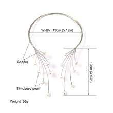 Load image into Gallery viewer, Handmade Copper Weave Pearl Statement Charm Choker Necklaces