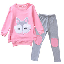 Load image into Gallery viewer, Fox Cartoon Long Sleeve Sweatshirt Suit For Kids
