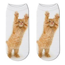 Load image into Gallery viewer, Unisex Cute 3D Cat Image Design Most Comfortable Ankle Socks freeshipping - Tyche Ace
